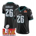 Philadelphia Eagles #26 Saquon Barkley Black 2025 Super Bowl LIX Patch Vapor Untouchable Limited Stitched Jersey