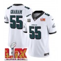 Philadelphia Eagles #55 Brandon Graham White 2025 Super Bowl LIX Patch Vapor Untouchable Limited Stitched Jersey
