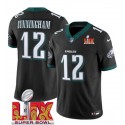 Philadelphia Eagles #12 Randall Cunningham Black 2025 Super Bowl LIX Patch Vapor Untouchable Limited Stitched Jersey