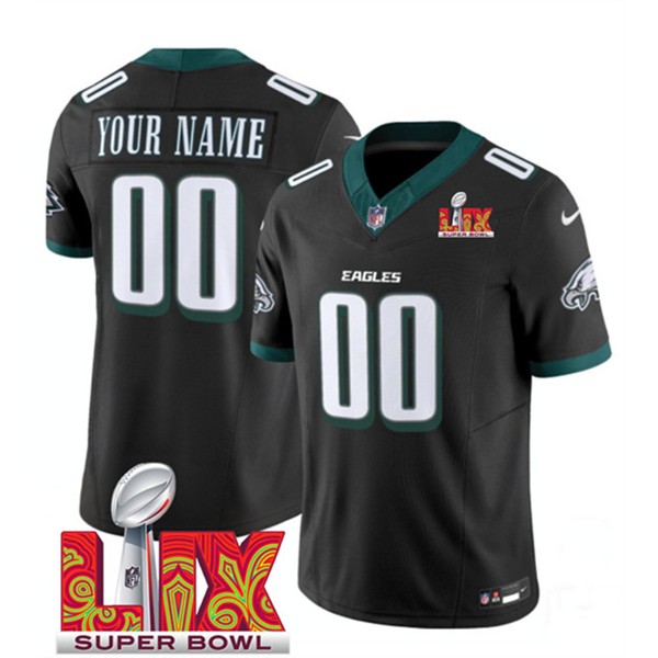 Philadelphia Eagles Custom Black F.U.S.E. 2025 Super Bowl LIX Patch Vapor Untouchable Limited Stitched Jersey