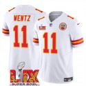 Kansas City Chiefs #11 Carson Wentz White 2025 F.U.S.E. Super Bowl LIX Patch Vapor Untouchable Limited Stitched Jersey