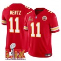 Kansas City Chiefs #11 Carson Wentz Red 2025 F.U.S.E. Super Bowl LIX Patch Vapor Untouchable Limited Stitched Jersey