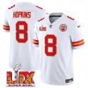 Kansas City Chiefs #8 DeAndre Hopkins White 2025 F.U.S.E. Super Bowl LIX Patch Vapor Untouchable Limited Stitched Jersey