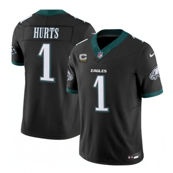 Philadelphia Eagles #1 Jalen Hurts Black 2024 New F.U.S.E. Vapor Untouchable Limited Stitched Jersey
