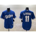 Los Angeles Dodgers #11 Roki Sasaki Royal Cool Base Stitched Jersey