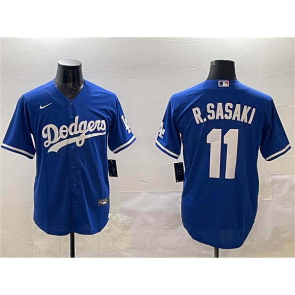 Los Angeles Dodgers #11 Roki Sasaki Royal Cool Base Stitched Jersey