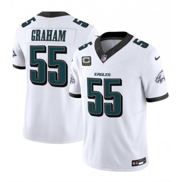 Philadelphia Eagles #55 Brandon Graham White 2024 With 4-Star C Patch F.U.S.E. Vapor Untouchable Limited Jersey