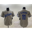 Los Angeles Dodgers #11 Roki Sasaki Gray Cool Base Stitched Jersey