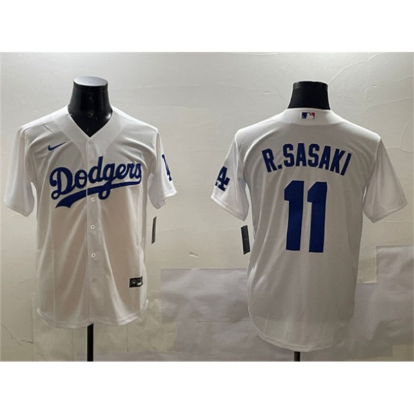Los Angeles Dodgers #11 Roki Sasaki White Cool Base Stitched Jersey