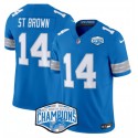 Detroit Lions #14 Amon-Ra St. Brown Blue 2024 NFC North Champions F.U.S.E. Vapor Limited Stitched Jersey
