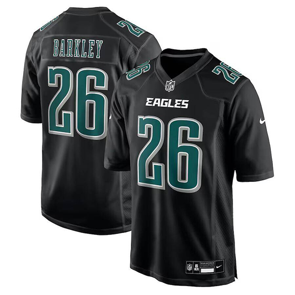 Philadelphia Eagles #26 Saquon Barkley Black Fashion Game Jersey