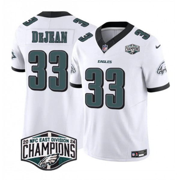 Philadelphia Eagles #33 Cooper DeJean White 2024 New NFC East Champions F.U.S.E. Vapor Untouchable Limited Stitched Jersey