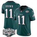 Philadelphia Eagles #11 A.J. Brown Green 2024 New NFC East Champions F.U.S.E. Vapor Untouchable Limited Stitched Jersey
