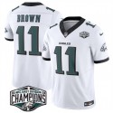 Philadelphia Eagles #11 A.J. Brown White 2024 New NFC East Champions F.U.S.E. Vapor Untouchable Limited Stitched Jersey