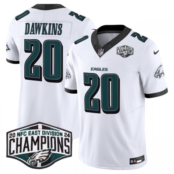 Philadelphia Eagles #20 Brian Dawkins White 2024 New NFC East Champions F.U.S.E. Vapor Untouchable Limited Stitched Jersey
