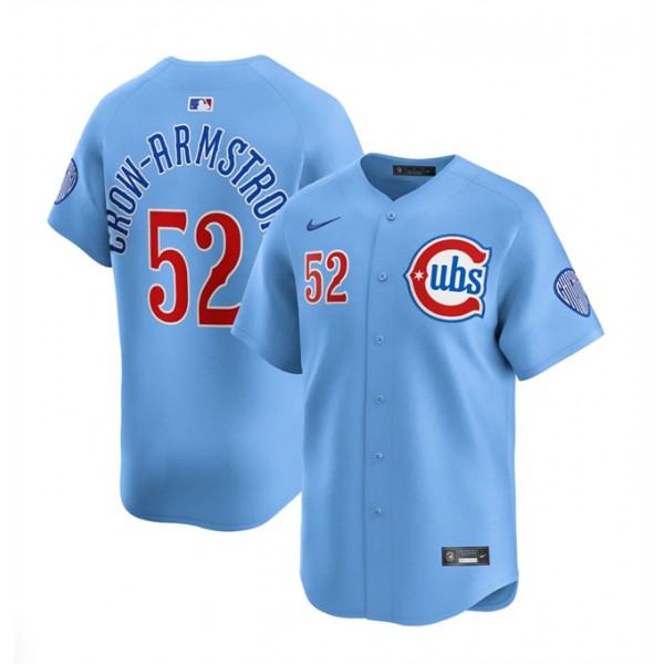 Chicago Cubs #52 Pete Crow-Armstrong 2024 25 Blue 2nd Alternate Limited Stitched Jersey
