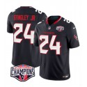 Houston Texans #24 Derek Stingley Jr. Navy F.U.S.E. 2024 AFC South Division Champions Vapor Limited Stitched Jersey
