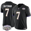 Baltimore Ravens #7 Rashod Bateman Black F.U.S.E. 2024 AFC North Division Champions Vapor Limited Jersey