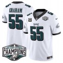 Philadelphia Eagles #55 Brandon Graham White 2024 NFC East Champions With 4-Star C Patch F.U.S.E. Vapor Untouchable Limited Stitched Jersey