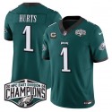 Philadelphia Eagles #1 Jalen Hurts Green 2024 NFC East Champions With 3-Star C Patch F.U.S.E. Vapor Untouchable Limited Stitched Jersey