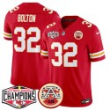 Kansas City Chiefs #32 Nick Bolton Red F.U.S.E. 2024 AFC West Division Champions Vapor Limited Stitched Jersey