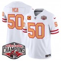 Tampa Bay Buccaneers #50 Vita Vea White 2024 F.U.S.E. NFC South Division Champions With 3-Star C Patch Limited Stitched Jersey