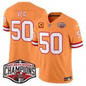 Tampa Bay Buccaneers #50 Vita Vea Orange 2024 F.U.S.E. NFC South Division Champions With 3-Star C Patch Limited Stitched Jersey
