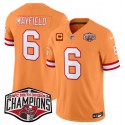 Tampa Bay Buccaneers #6 Baker Mayfield Orange 2024 F.U.S.E. NFC South Division Champions With 4-Star C Patch Limited Stitched Jersey