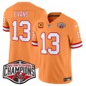 Tampa Bay Buccaneers #13 Mike Evans Orange 2024 F.U.S.E. NFC South Division Champions With 4-Star C Patch Limited Stitched Jersey