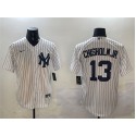 New York Yankees #13 Jazz Chisholm Jr. White Cool Base Stitched Jersey