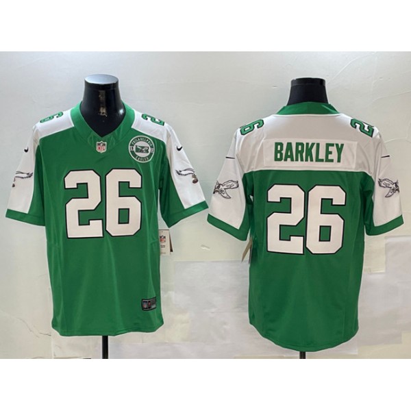 Philadelphia Eagles #26 Saquon Barkley Green White 2024 F.U.S.E. With Patch Vapor Untouchable Limited Stitched Jersey