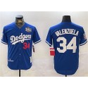 Los Angeles Dodgers #34 Toro Valenzuela Royal 2024 World Series 1981 Cooperstown Stitched Jersey