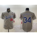 Los Angeles Dodgers #34 Toro Valenzuela Gray 2024 World Series 1981 Cooperstown Stitched Jersey