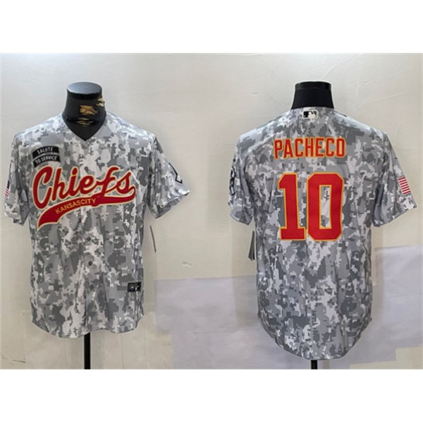 Kansas City Chiefs #10 Isiah Pacheco 2024 Arctic Camo Salute To Service Stitched Jersey