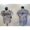 Las Vegas Raiders Team Big Logo 2024 Arctic Camo Salute To Service With 65th Anniversary Patch Stitched Jersey