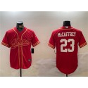 San Francisco 49ers #23 Christian McCaffrey Red Cool Base Stitched Jersey