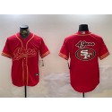 San Francisco 49ers Team Big Logo Red Cool Base Stitched Jersey