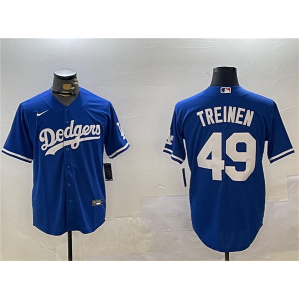 Los Angeles Dodgers #49 Blake Treinen Royal Cool Base Stitched Jersey
