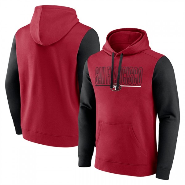 San Francisco 49ers Scarlet Black Outline Pullover Hoodie