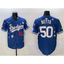Los Angeles Dodgers #50 Mookie Betts Royal 2025 Tokyo Series Limited Stitched Jersey