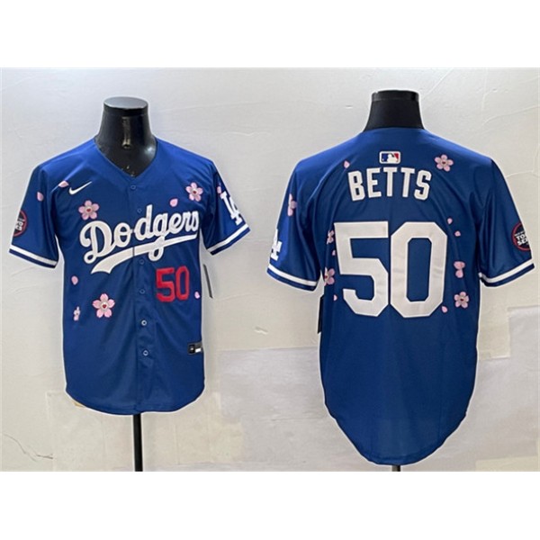 Los Angeles Dodgers #50 Mookie Betts Royal 2025 Tokyo Series Limited Stitched Jersey