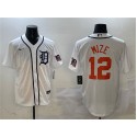 Detroit Tigers #12 Casey Mize White With Patch Cool Base Stitched Jersey