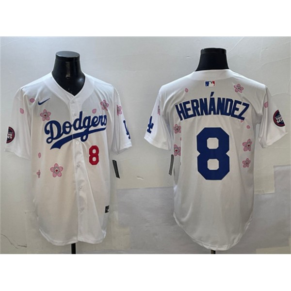 Los Angeles Dodgers #8 Enrique Hernández White 2025 Tokyo Series Limited Stitched Jersey