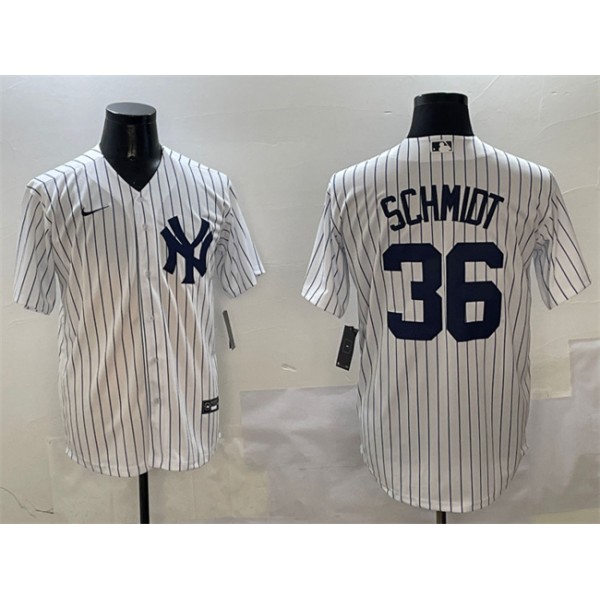 New York Yankees #36 Clarke Schmidt White Cool Base Stitched Jersey