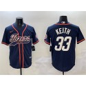 Detroit Tigers #33 Colt Keith Navy With Patch Cool Base Stitched Jersey