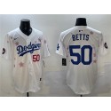 Los Angeles Dodgers #50 Mookie Betts White 2025 Tokyo Series Limited Stitched Jersey