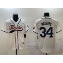 Detroit Tigers #34 Jake Rogers White With Patch Cool Base Stitched Jersey