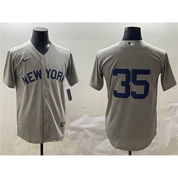 New York Yankees #35 Cody Bellinger Gray Cool Base Stitched Jersey