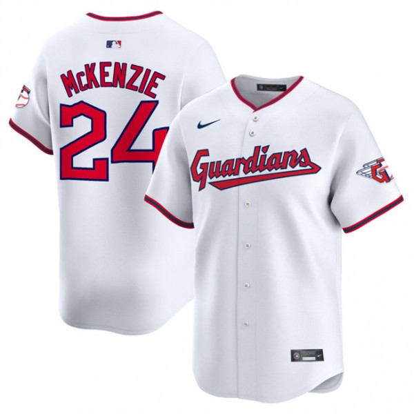 Cleveland Guardians #24 Triston McKenzie White Home Limited Stitched Jersey