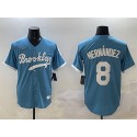 Brooklyn Dodgers #8 Enrique Hernández Light Blue Stitched Jersey